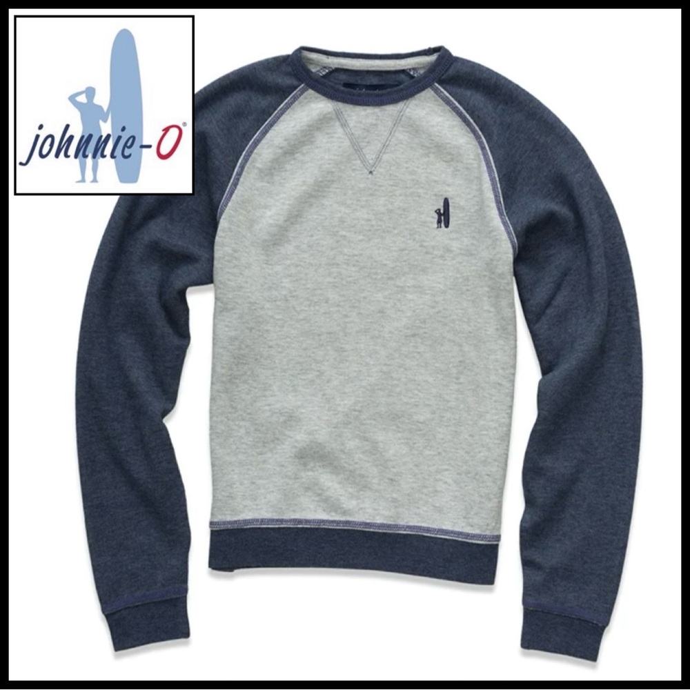 Johnnie O Conor Pullover in Gray & Chambray Blue. Size XXL.